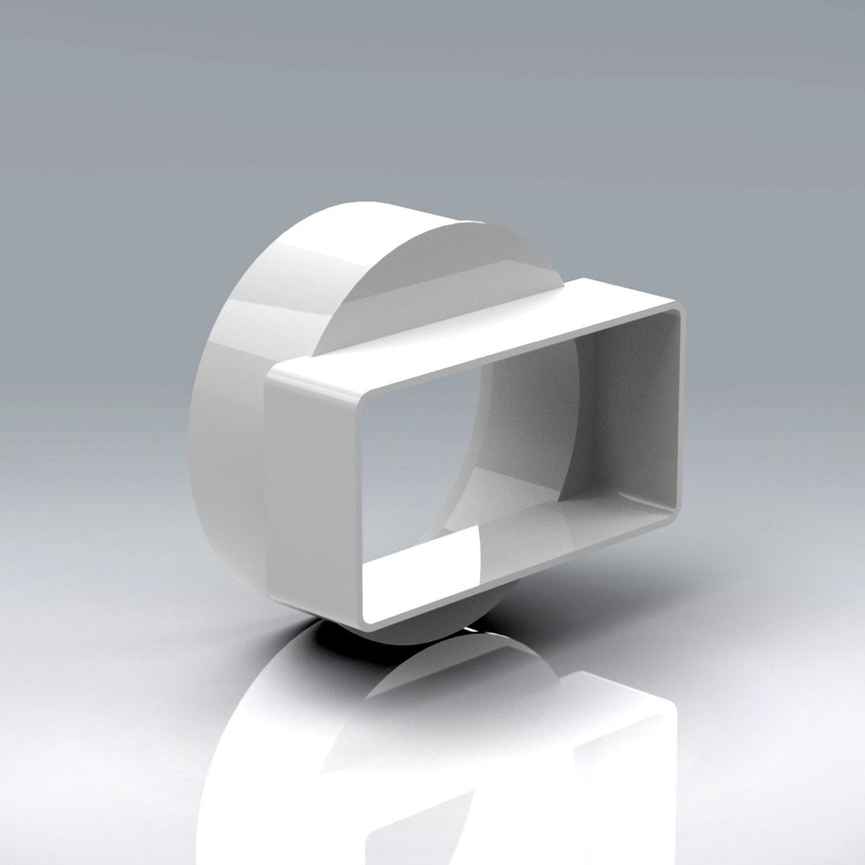 110x54mm Short Rectangular to Round Adaptor Female Rectangular Ducting