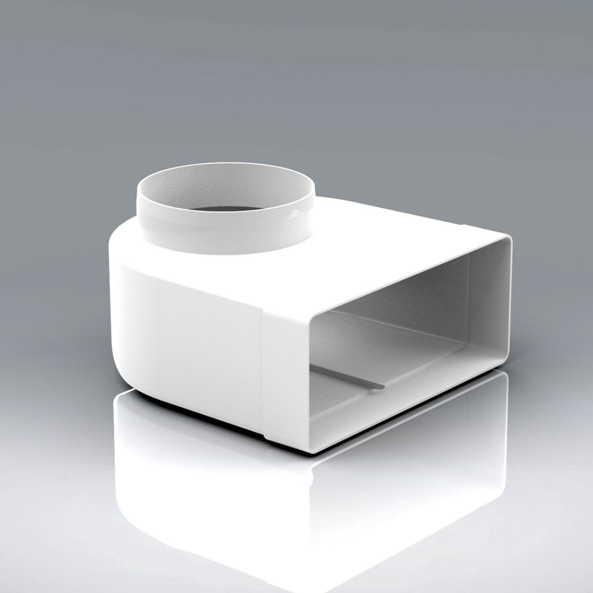 220x90mm Elbow Bend with 125mm Fixed Spigot Rectangular Ducting