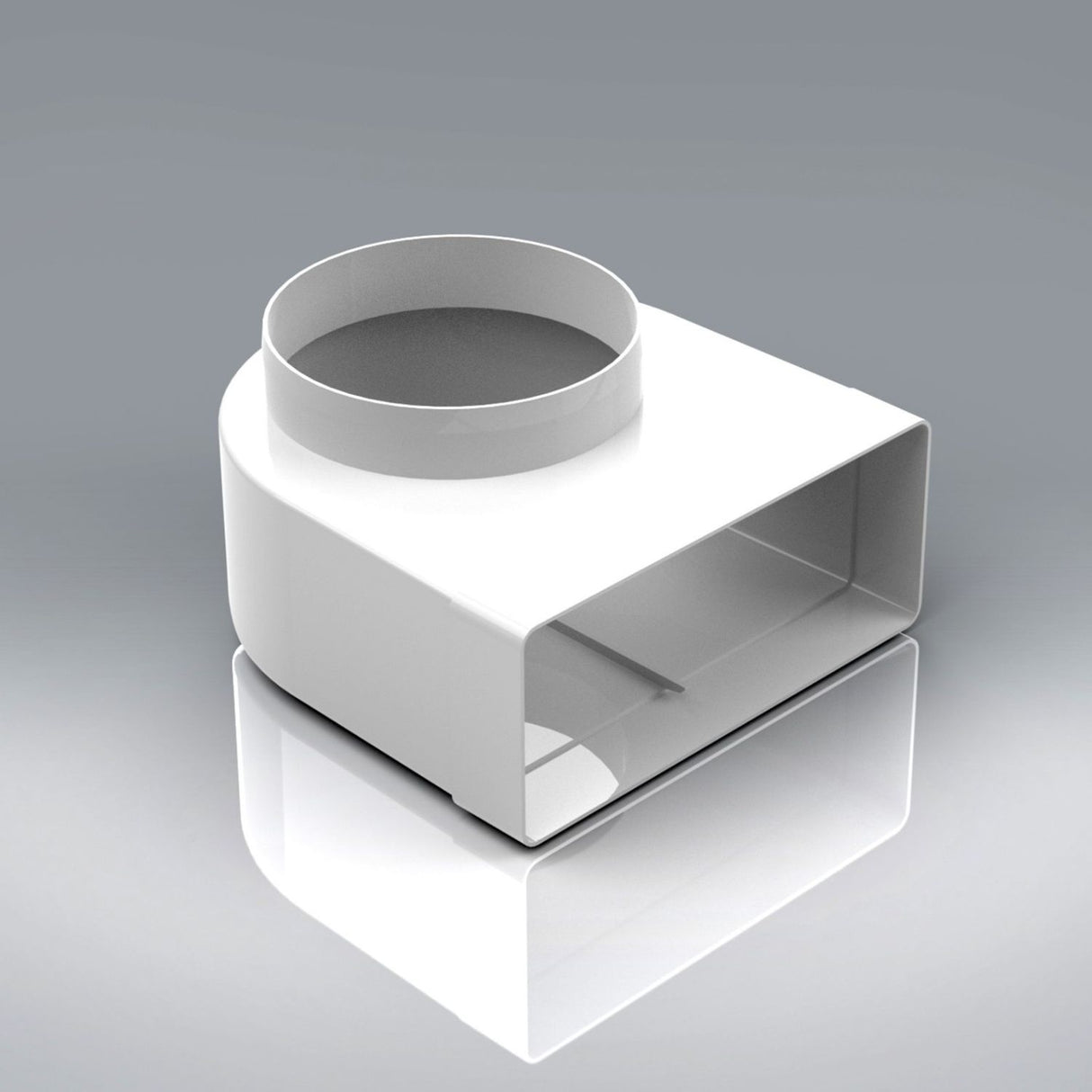 220x90mm Elbow Bend with 150mm Fixed Spigot Rectangular Ducting